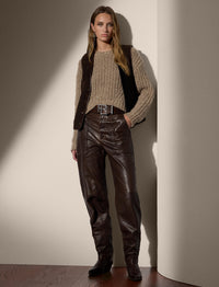 Brittani reversible wool waistcoat - Luggage Brown