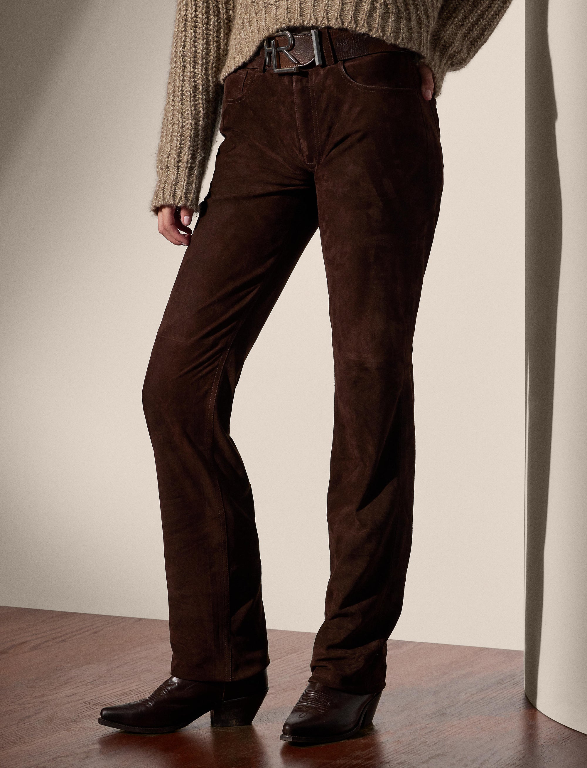 Pantalon Scottie en cuir - Luggage Brown
