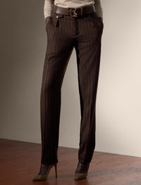 Bennet striped wool trousers - Brown & Cream