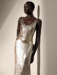 Robe de cocktail Dolley décorée en soie - Mineral