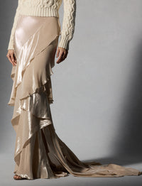 Neeva skirt in silk chiffon - Platinum