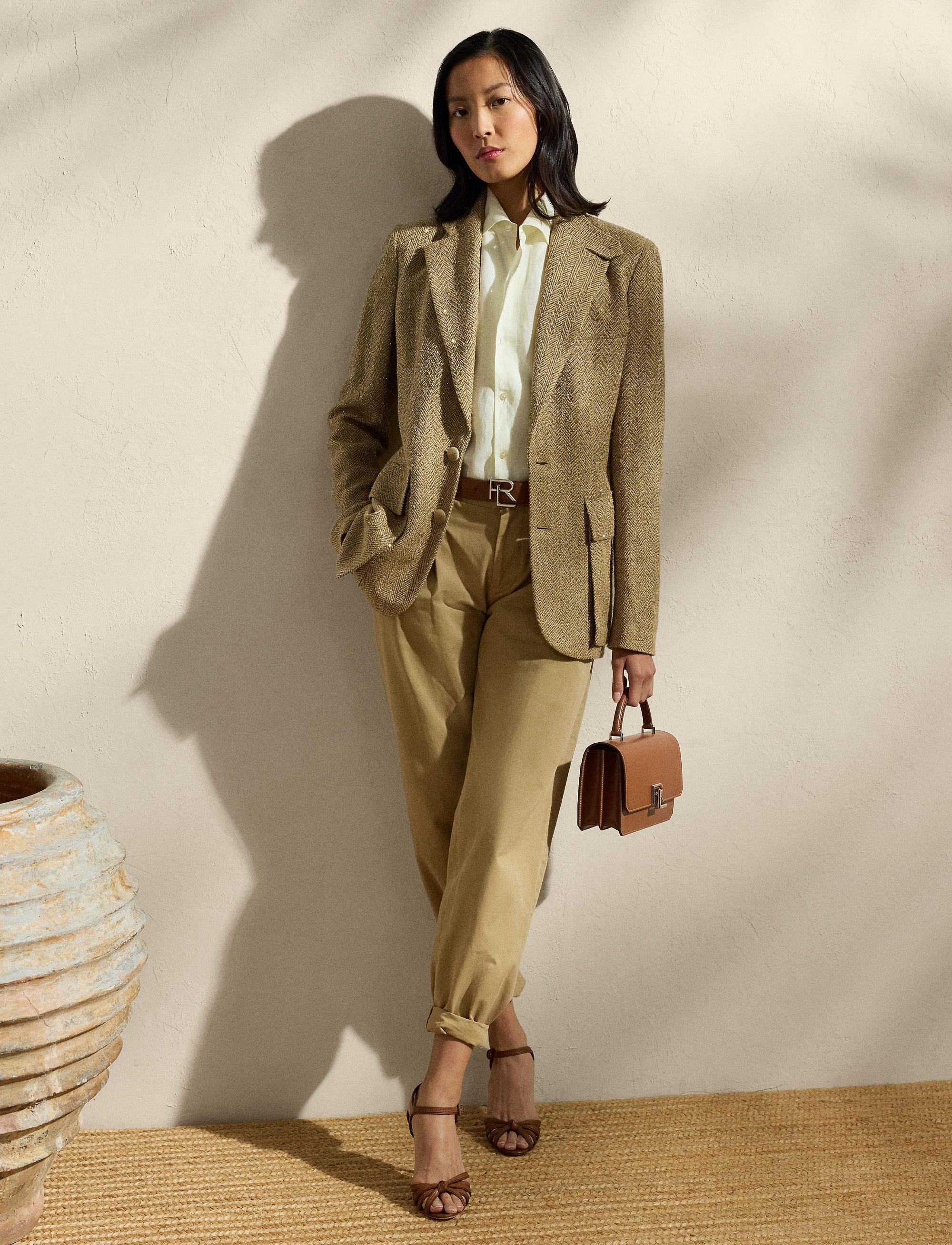 Veste Preston décorée en tweed - Tan