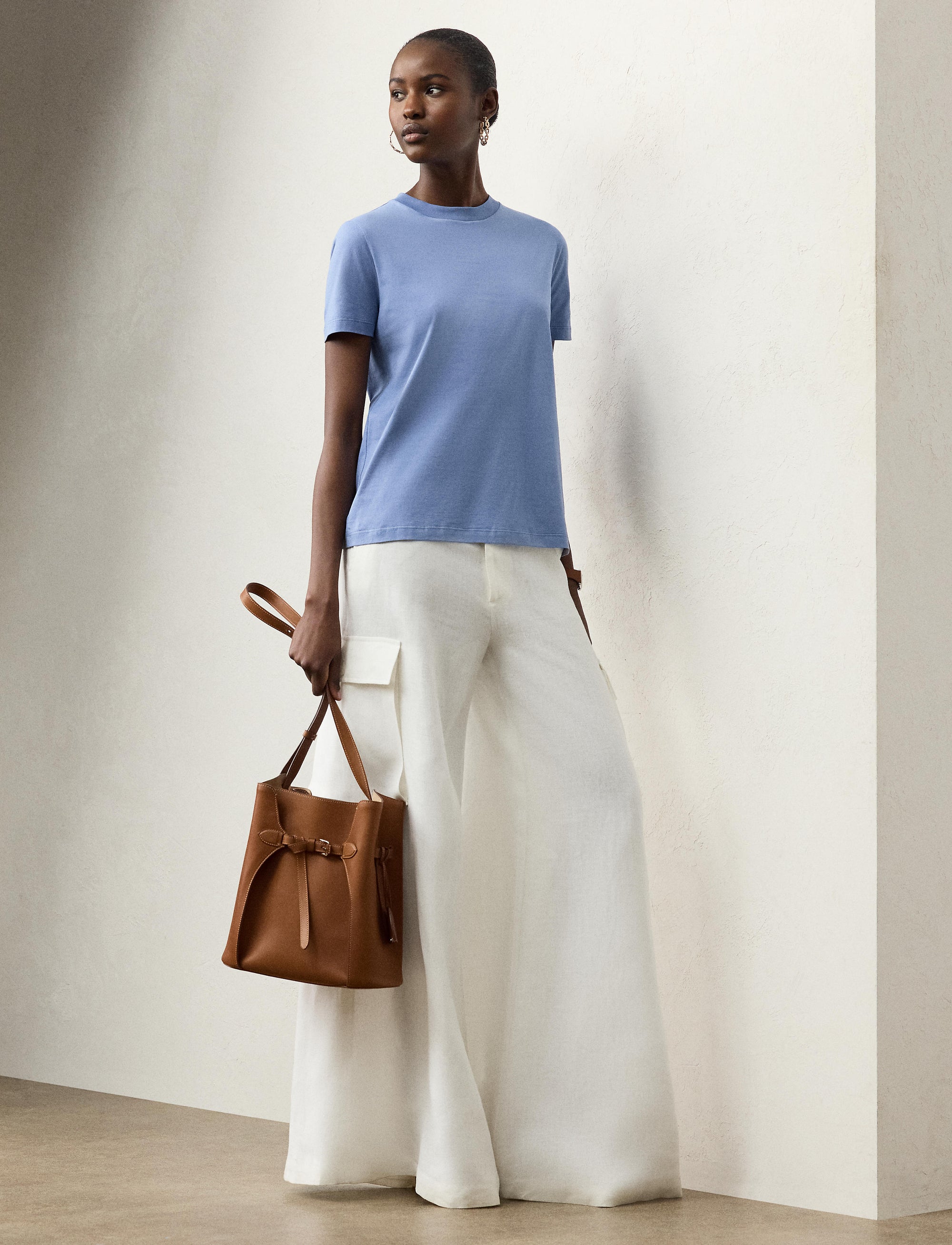 T-shirt Hallie en jersey de coton - Cornflower