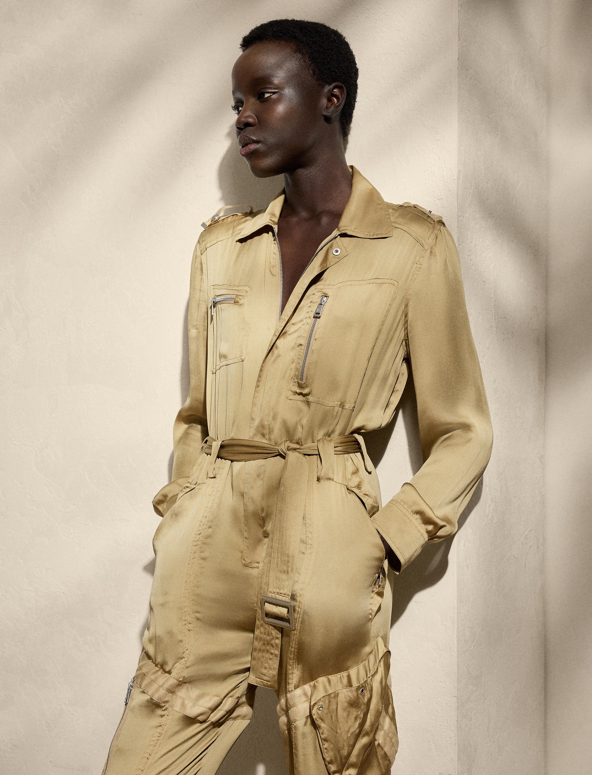 Combinaison Gwyneth en soie - Lux Tan