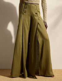 Pantalon Montaine en lin - Moss