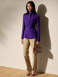 Veste Desmond en laine et soie mélangée - Purple