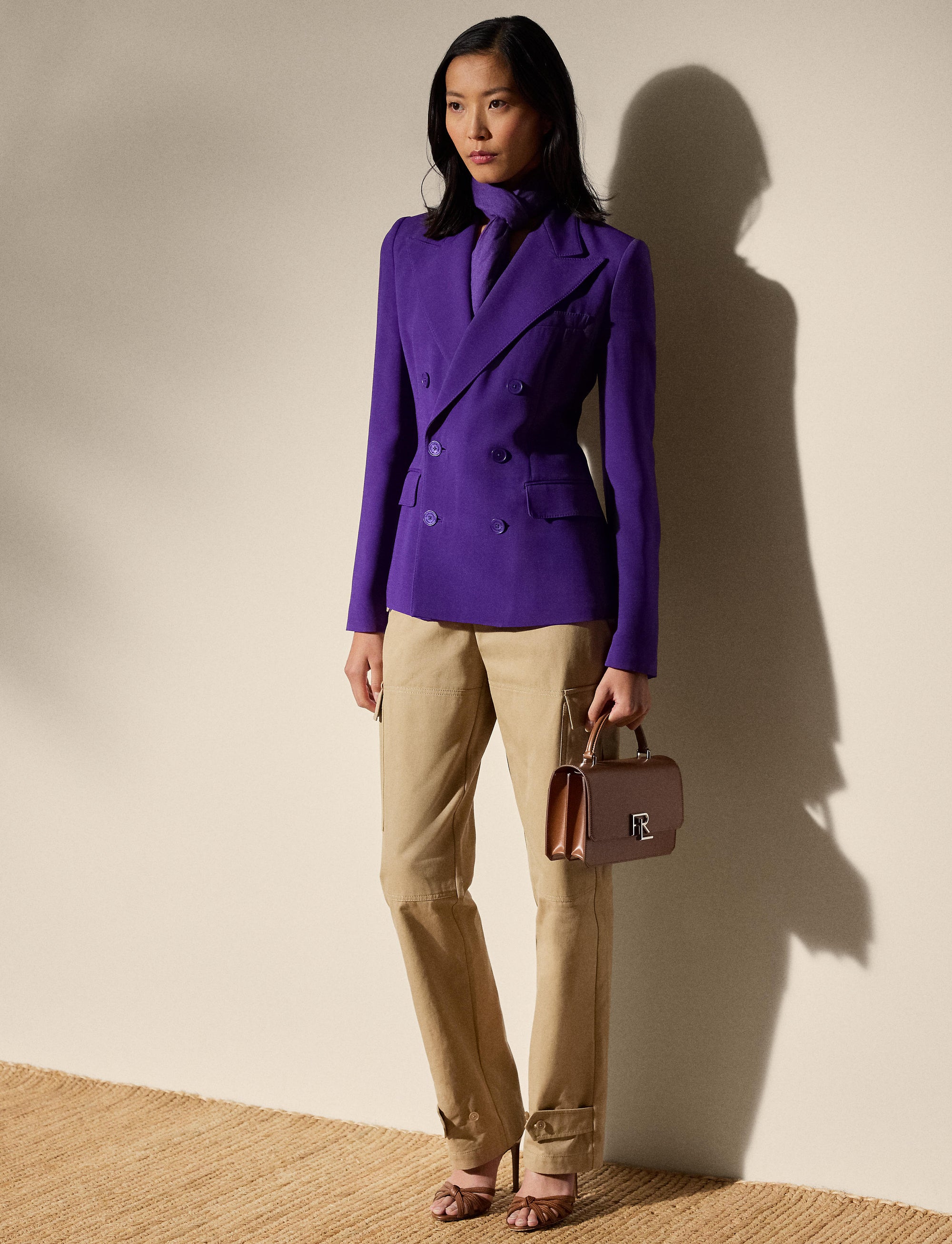 Veste Desmond en laine et soie mélangée - Purple