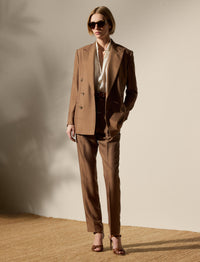 Veste Timothy en shantung de soie - Cocoa