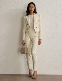 Veste Spencer en crêpe de laine - Lux Cream
