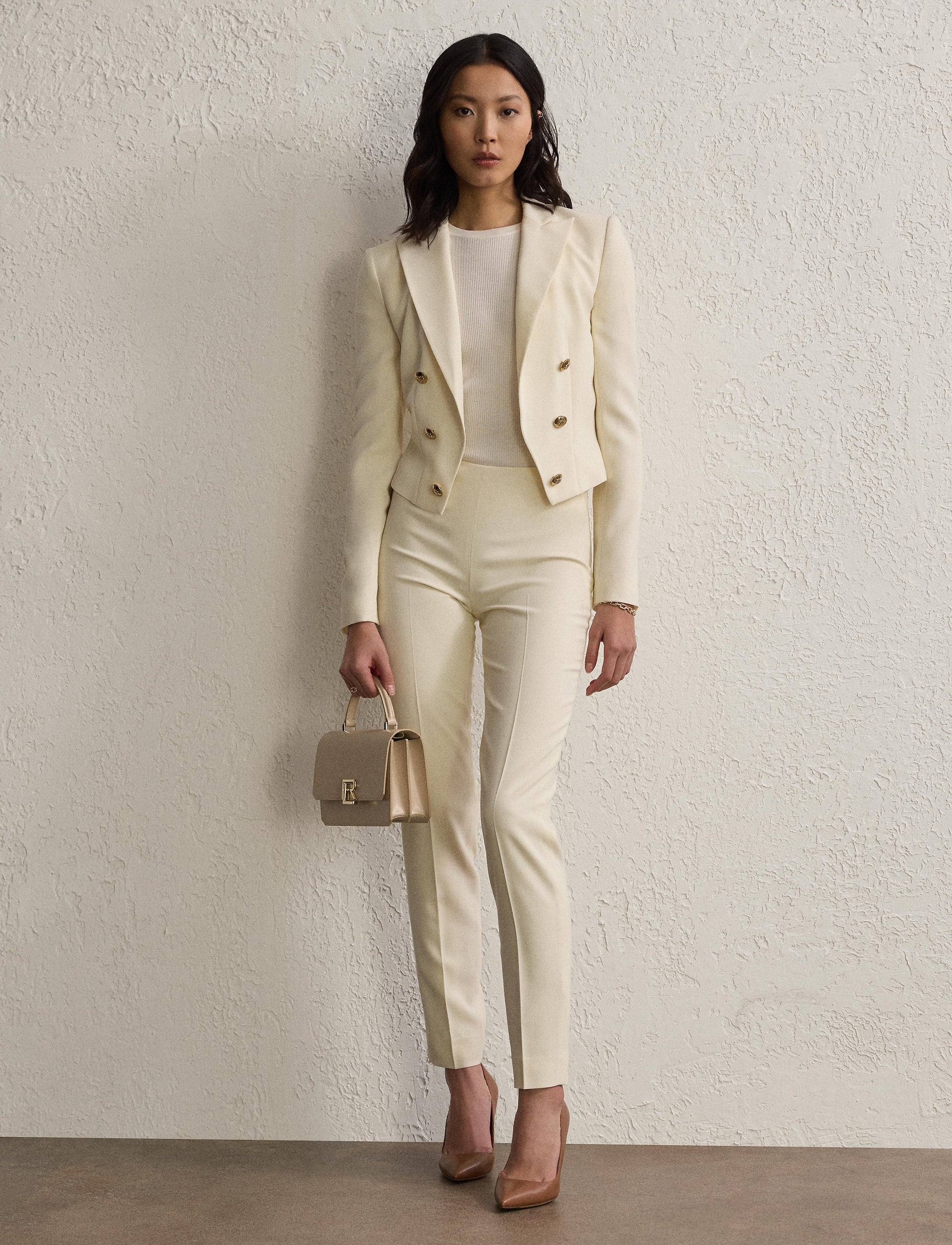 Veste Spencer en crêpe de laine - Lux Cream