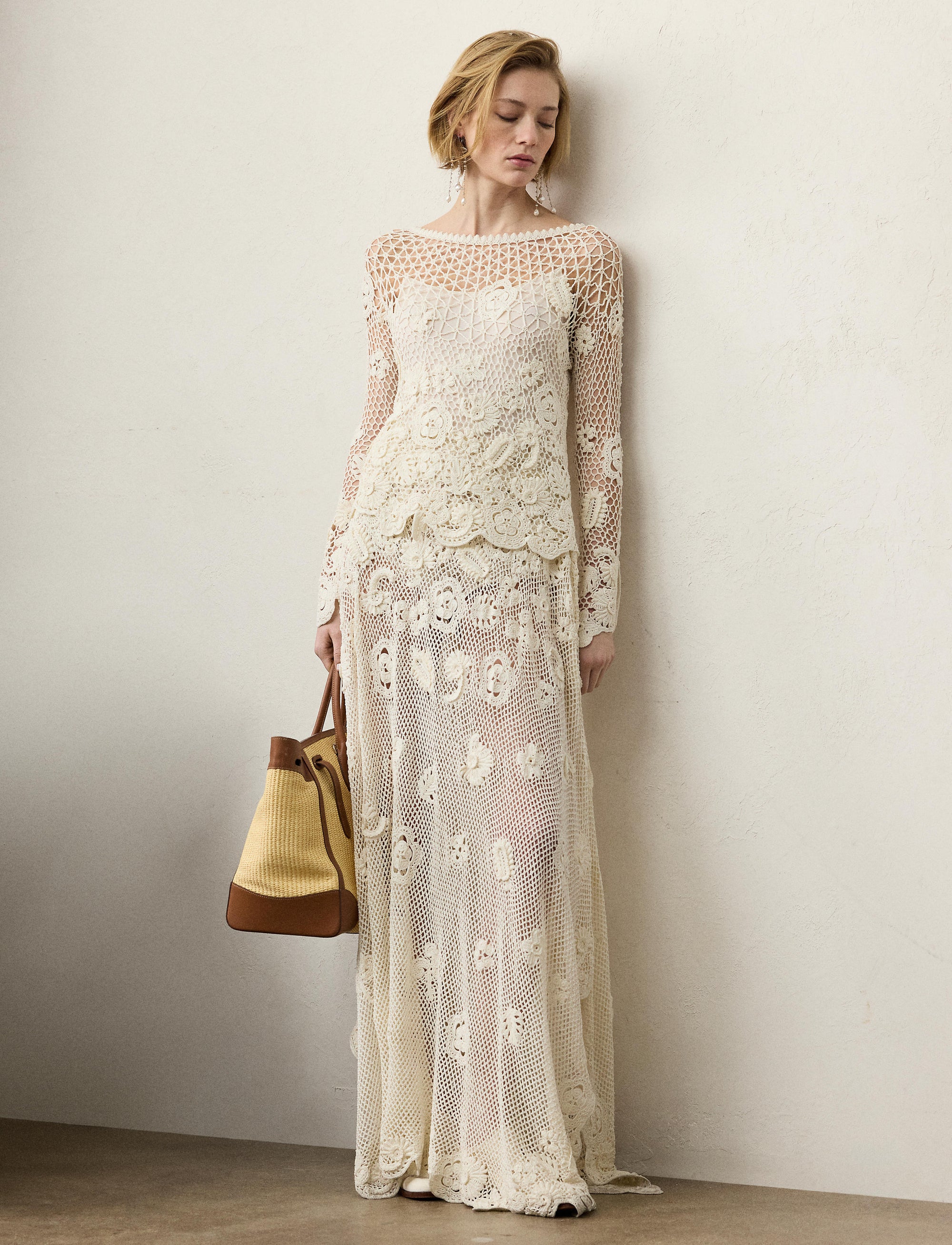 Pull manches longues en soie - Lux Cream