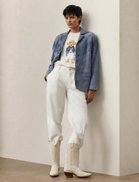 Hamptons Spring Polo Bear jumper in silk - Cream