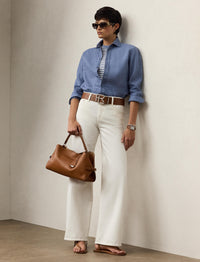 T-shirt Hallie en jersey de coton rayé - Cornflower & White