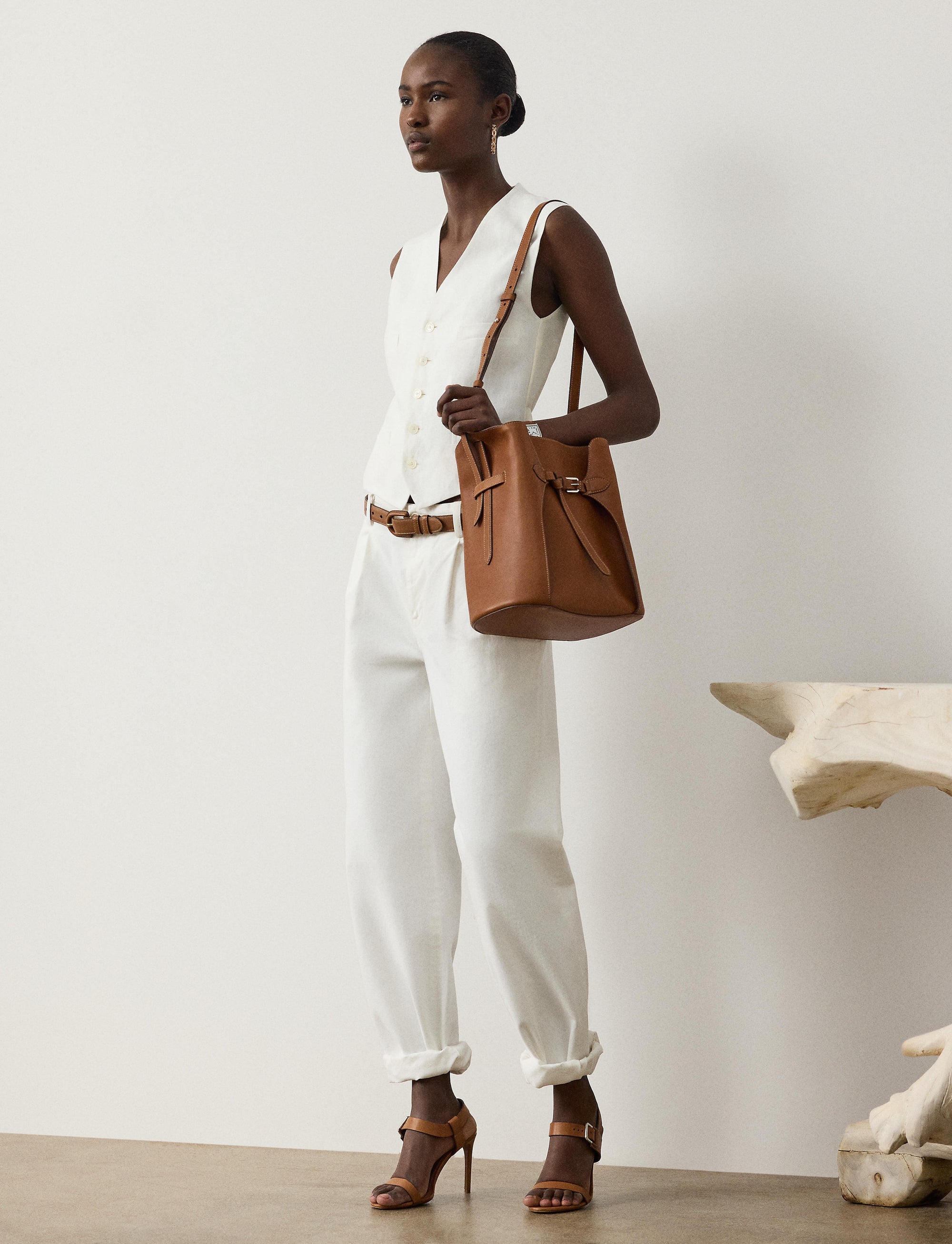 Gilet Jaiden en lin - Cream