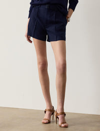 Denise shorts in linen - Lux Navy