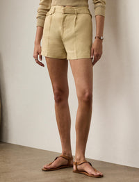 Denise shorts in linen - Light Sand