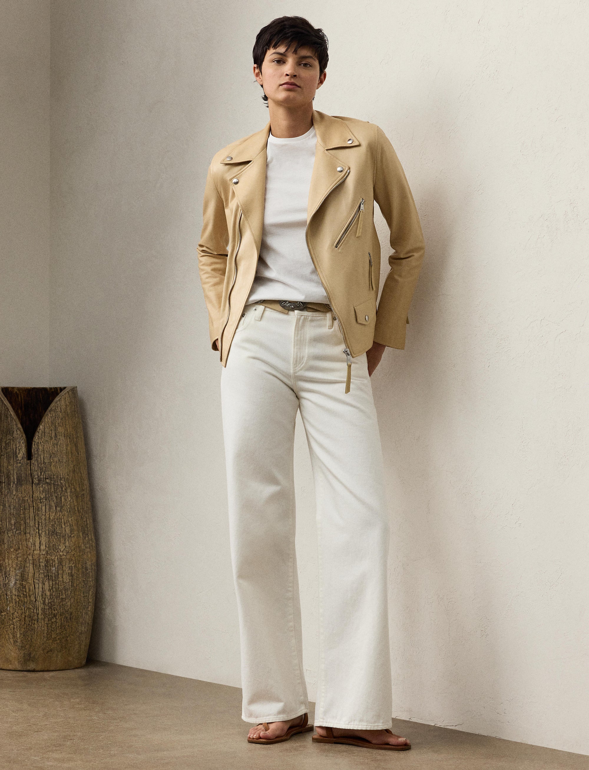 2pcs / NEW // LIGHT SAND MOTO JACKET LINED KELLEY