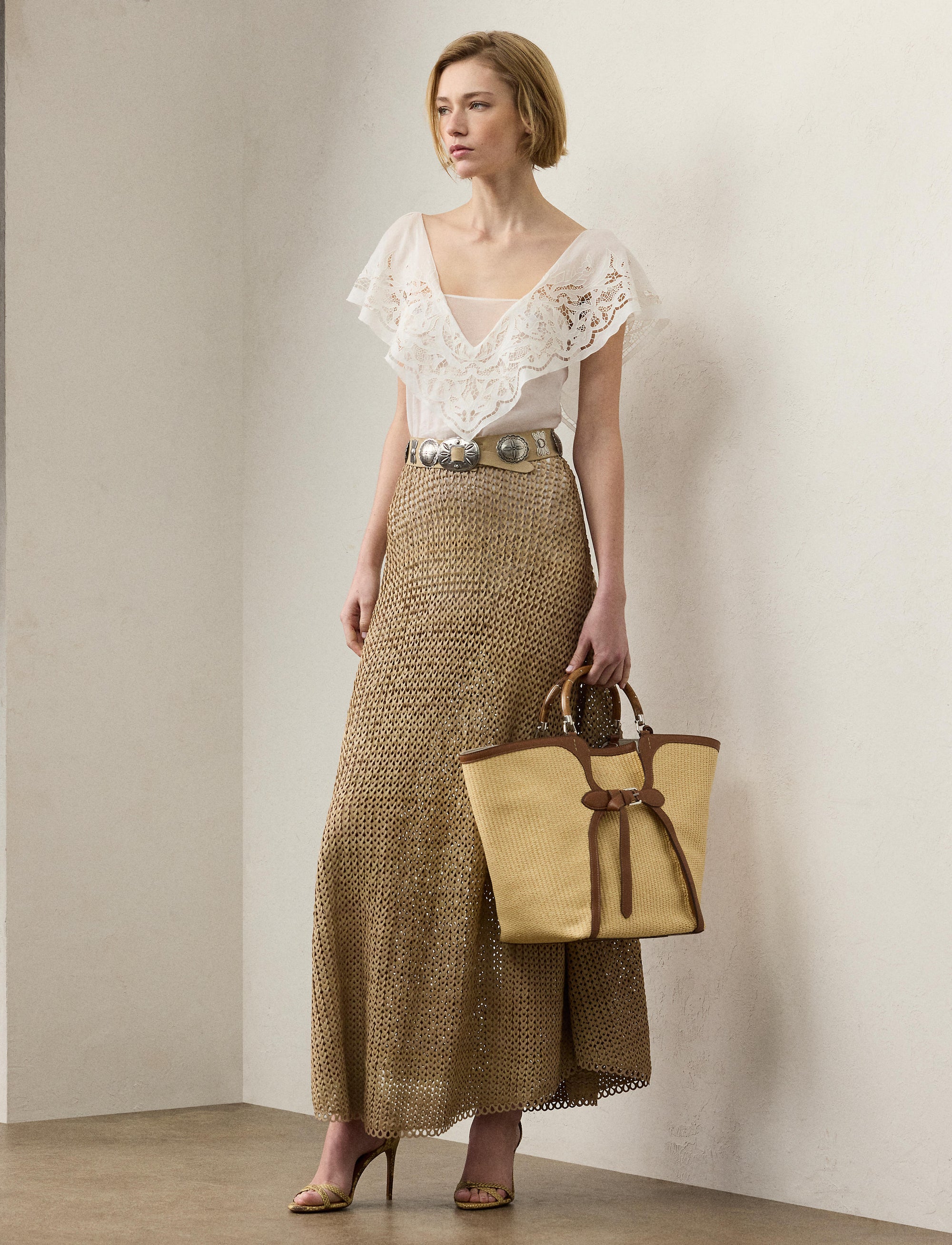 High-neck blouse - Cream