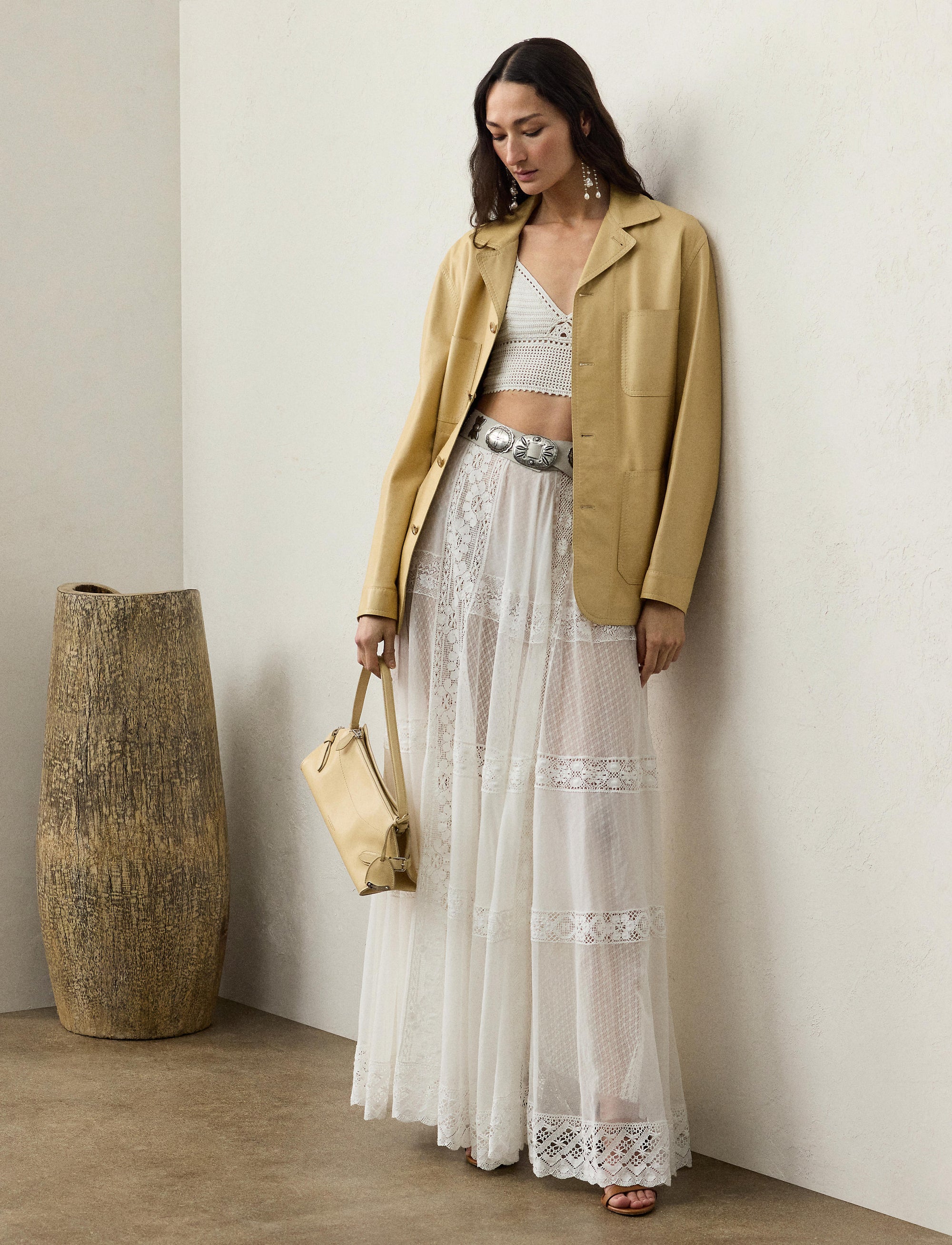 Veste Adrianna en cuir - Light Sand