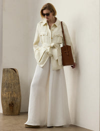 Veste de treillis Sydney en lin - Lux Cream
