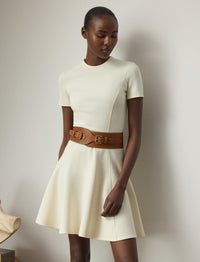 Robe à manches courtes en jersey stretch - Lux Cream