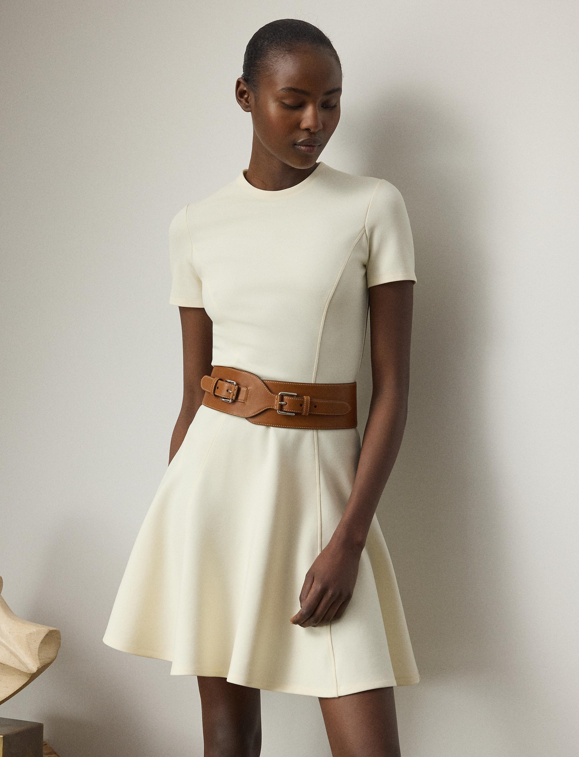 Robe à manches courtes en jersey stretch - Lux Cream