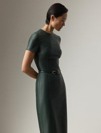 Robe Bethanne en cuir - Dark Racing Green