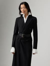 Robe Camryn à rayures tennis en laine - Black & Grey