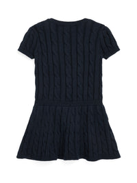 Twisted cotton jumper dress - Navy