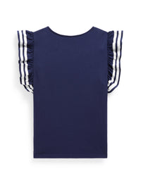 Ruffled sleeves top - Refined Navy