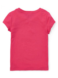 T-shirt Polo en jersey fleuri - Ultra Pink