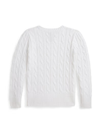 Pull en coton torsadé - Optic White With Navy