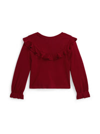 Haut volanté en coton et modal - Holiday Red
