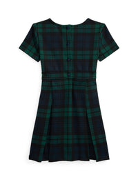 Robe écossaise plissée en jersey ponte - Black Watch Plaid