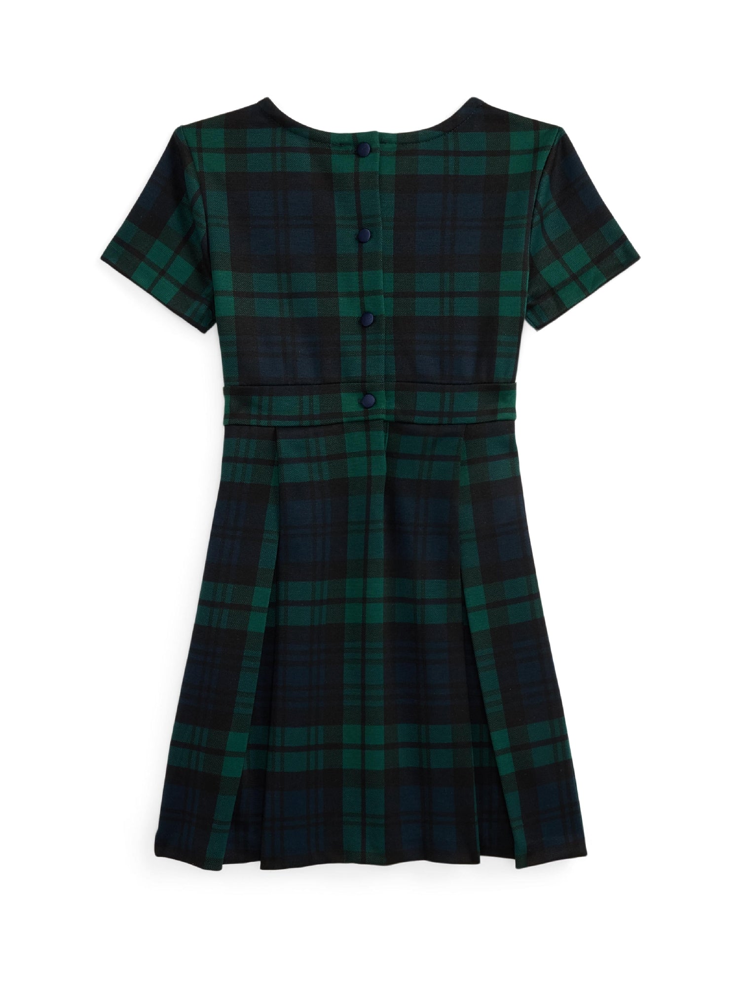 Robe écossaise plissée en jersey ponte - Black Watch Plaid