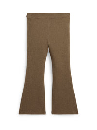 Pantalon flare en jacquard à chevrons - Tan Court Brown