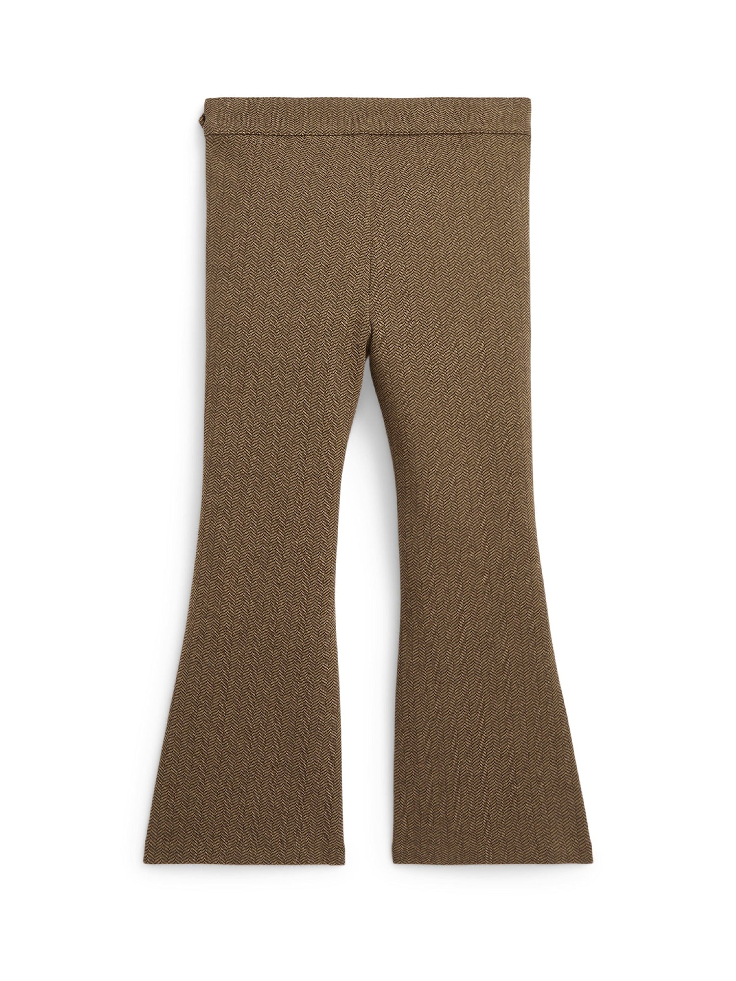 Pantalon flare en jacquard à chevrons - Tan Court Brown