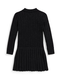 Polo Metallic Mini Torsades Sweater Dress - Polo Black