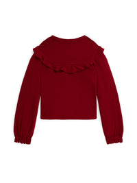 Top volanté en coton et modal - Holiday Red