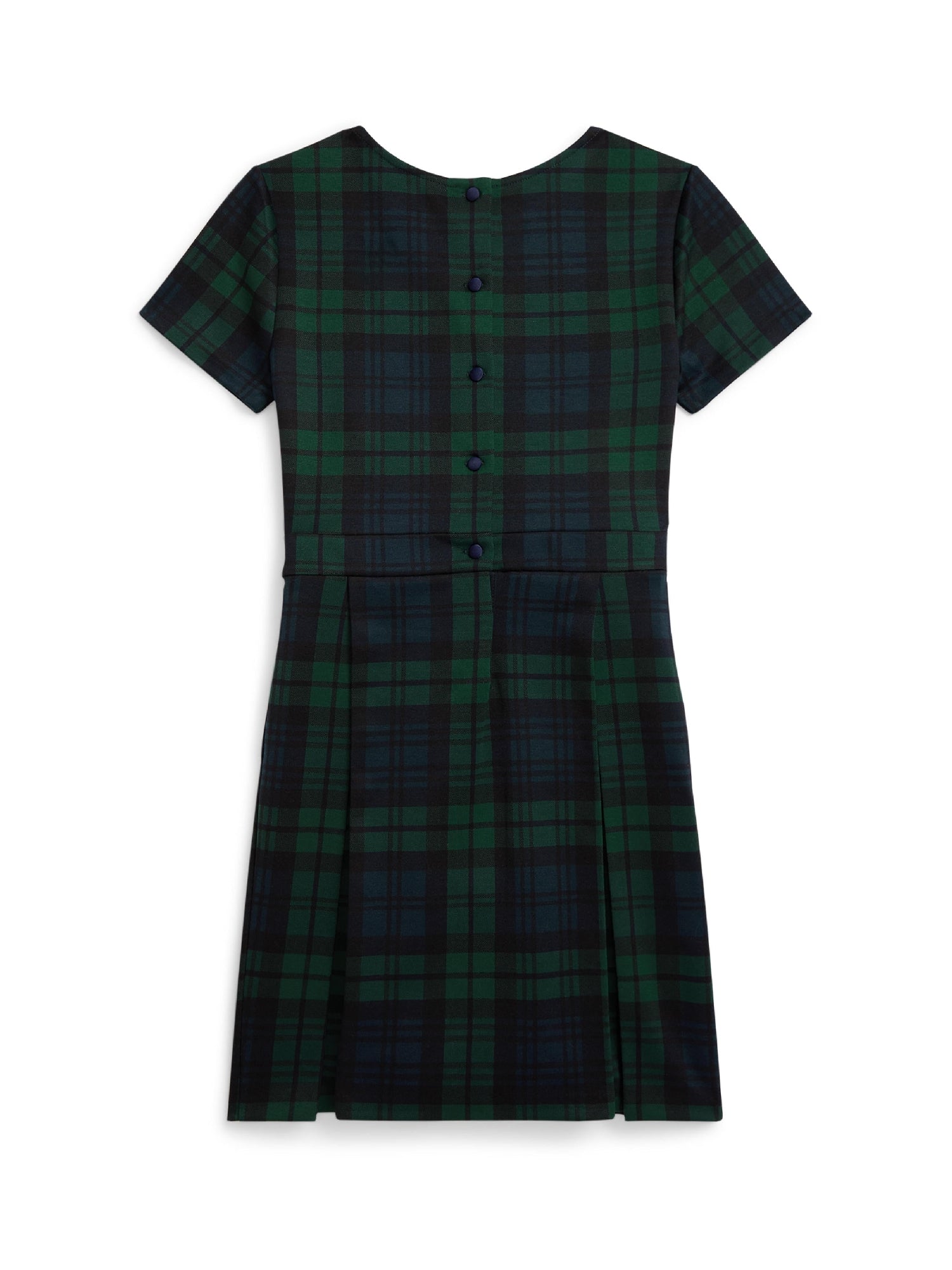 Robe écossaise plissée en jersey ponte - Black Watch Plaid