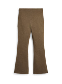 Pantalon flare en jacquard à chevrons - Tan Court Brown