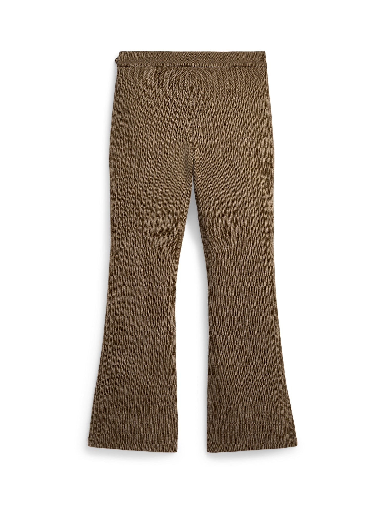 Pantalon flare en jacquard à chevrons - Tan Court Brown