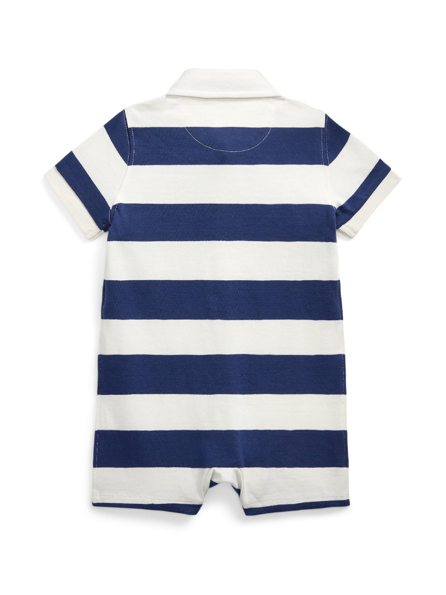 Combishort rugby en coton rayé - Light Navy & Multicolore