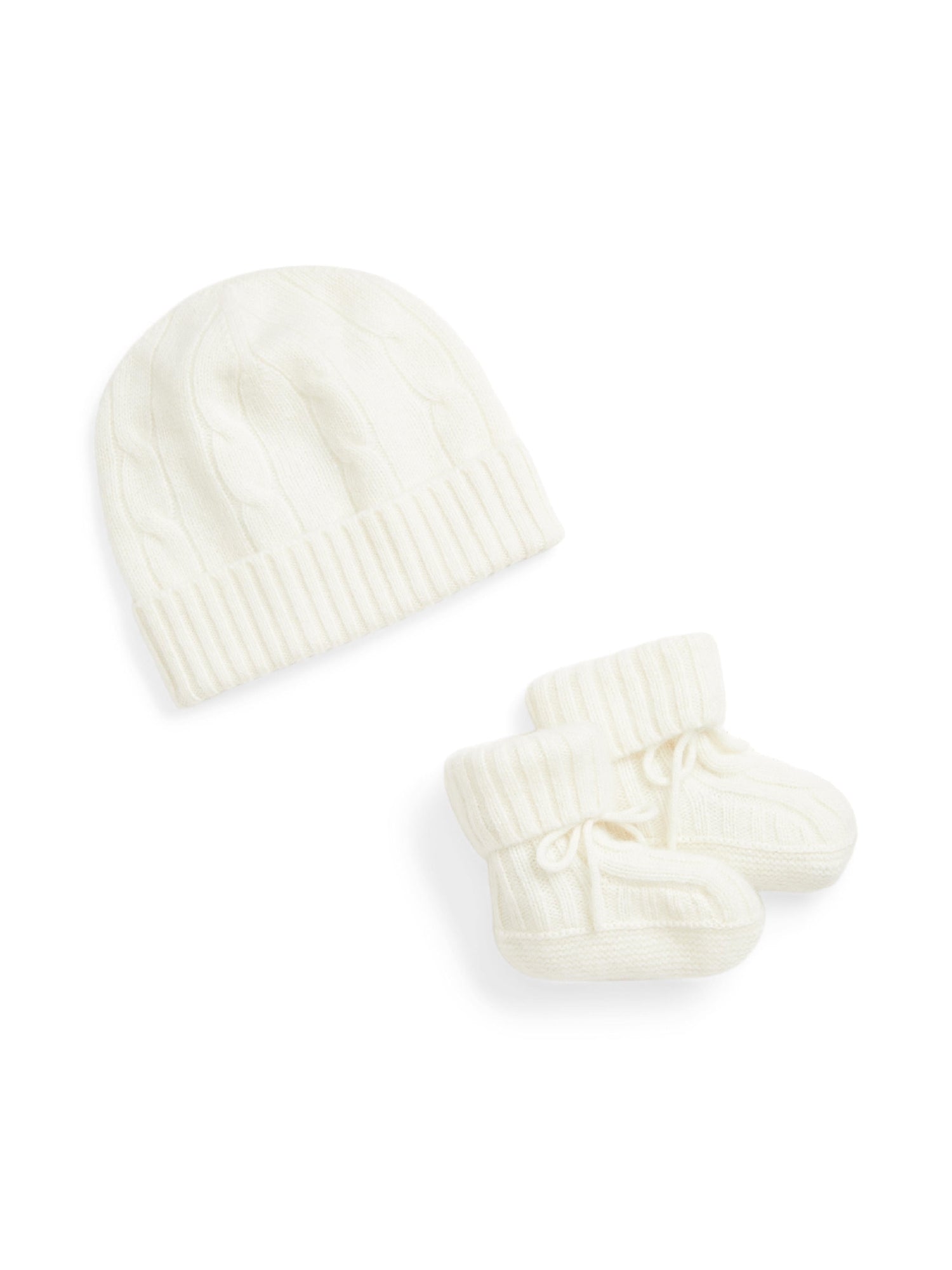 Bonnet et chaussons en cachemire - Warm White