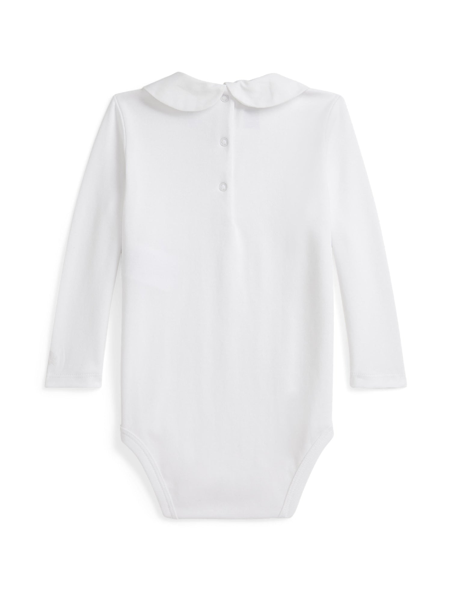 Body à col brodé en coton - White