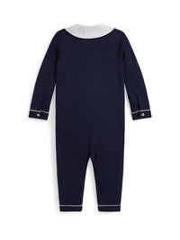Cotton double-breasted jumpsuit - Refined Navy