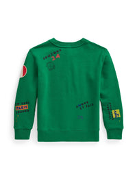 Love Peace Paris fleece sweatshirt - Cruise Green