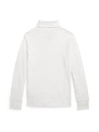 Cotton interlock roll-neck jumper - Deckwash White