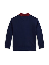Cardigan universitaire col en V en molleton - Refined Navy