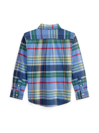 Chemise Oxford écossaise en coton gratté - Blue, Yellow & Multicolore